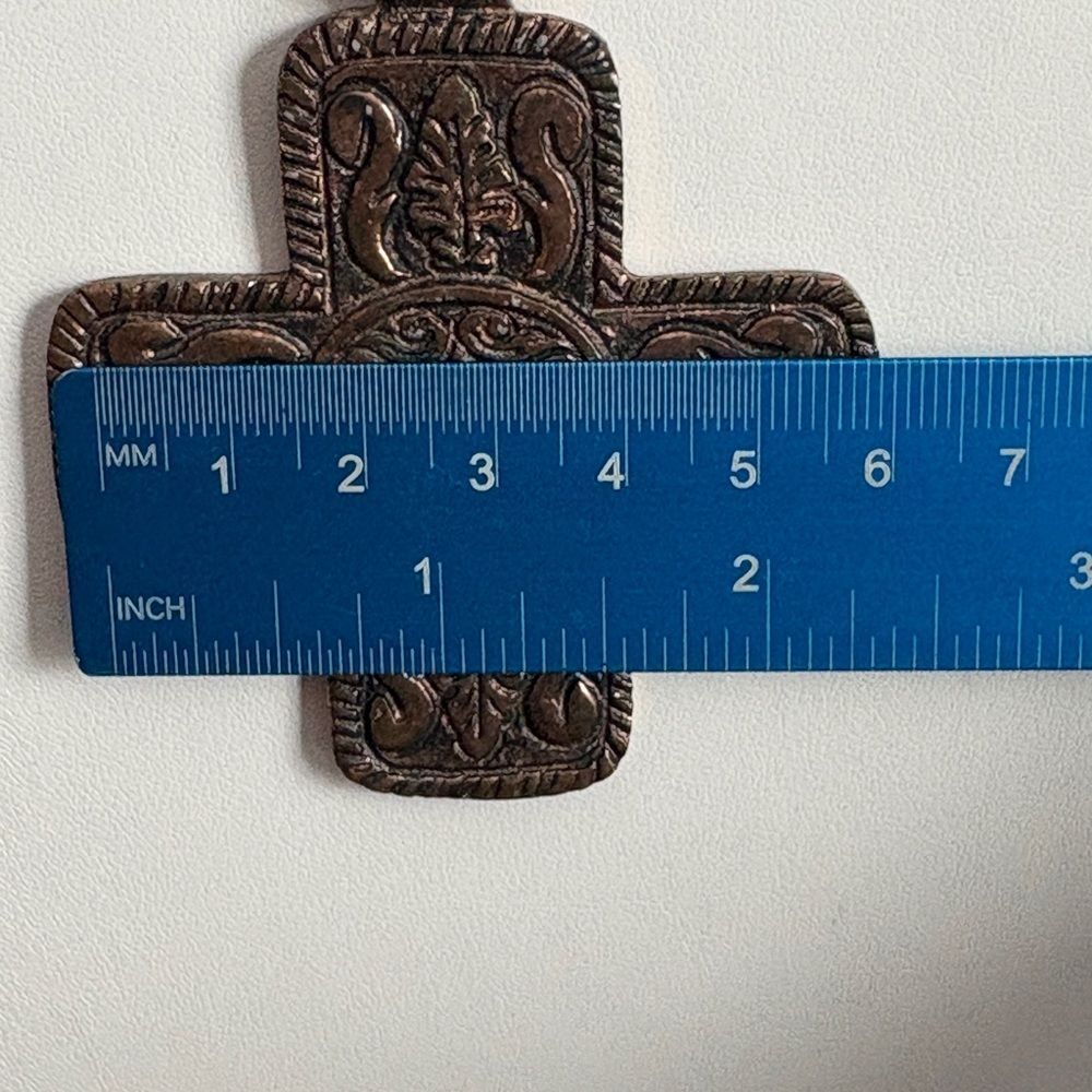 Copper Decorative Cross Necklace - Picture 5 of 10